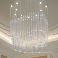 Custom modern decoration round glass large hotel led chandelier pendant light